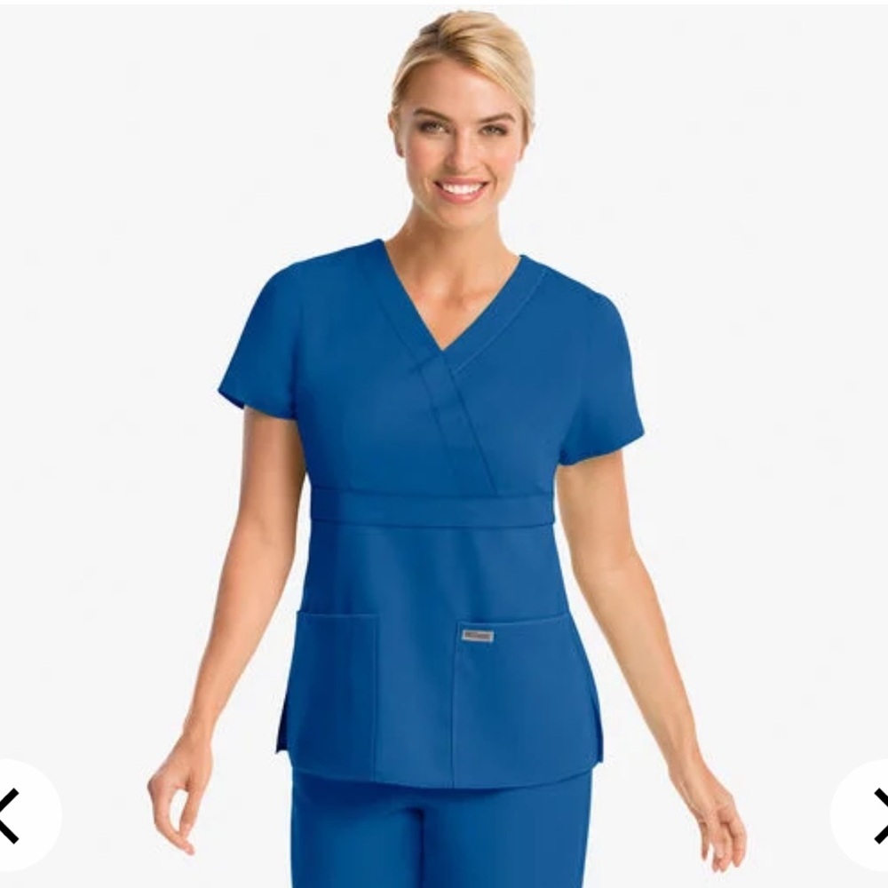 Grey's Anatomy Royal Blue Scrub Top Medium